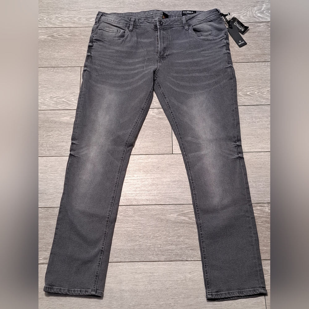Brand New Buffalo David Britton Max-x Men's Gray Skinny Stretch Jeans